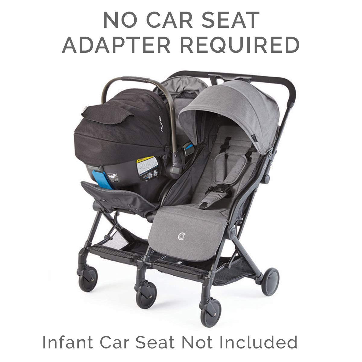 Contours Bitsy Double Stroller - Midnight Grey - zt021-mdn1