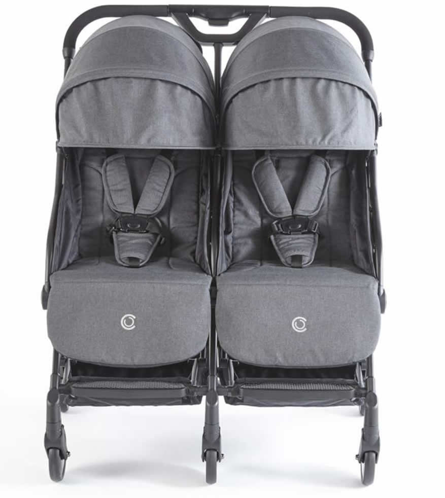 Contours Bitsy Double Stroller - Midnight Grey - zt021-mdn1