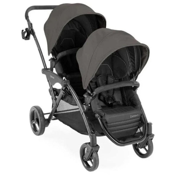 Contours Options V2 Lightweight Inline Tandem Double Stroller with Reversible Seats, Greige
