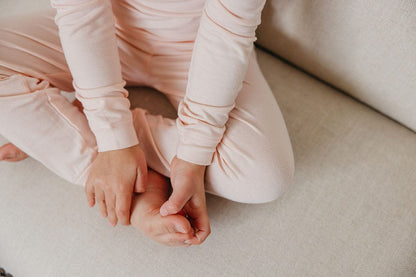 Copper Pearl 2 Piece Long Sleeve Pajamas - Blush, 12M - X003FMFSWB