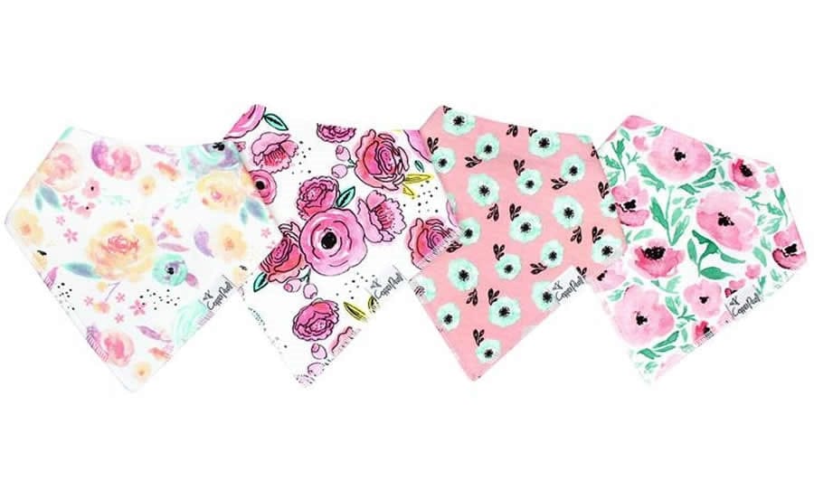Copper Pearl Baby Bandana Bibs, 4 Pack - Bloom - X001BTSYUX