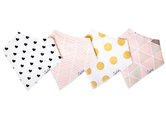 Copper Pearl Baby Bandana Bibs, 4 Pack - Blush