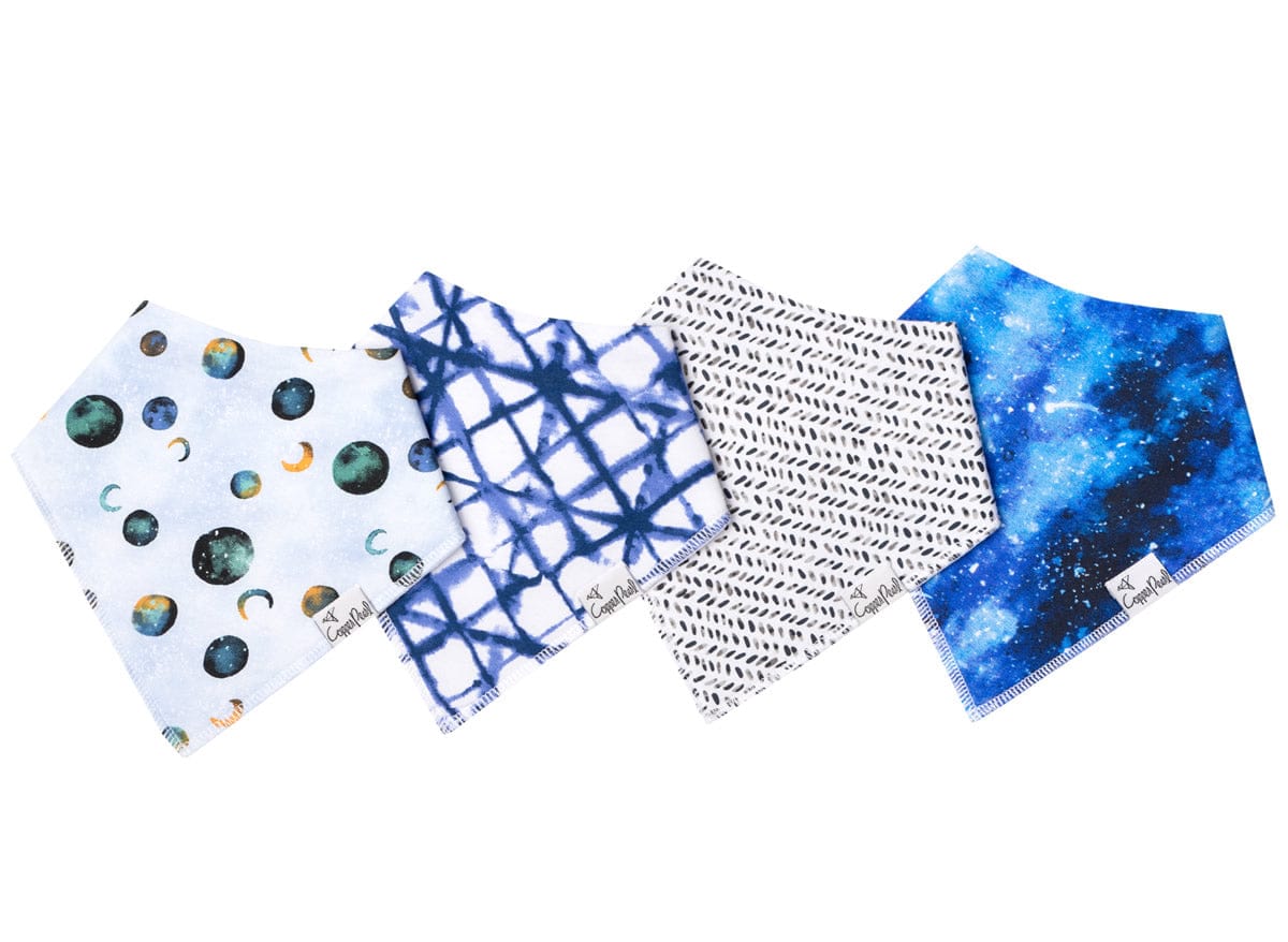 Copper Pearl Baby Bandana Bibs, 4 Pack - Galaxy - X001VBPJGX