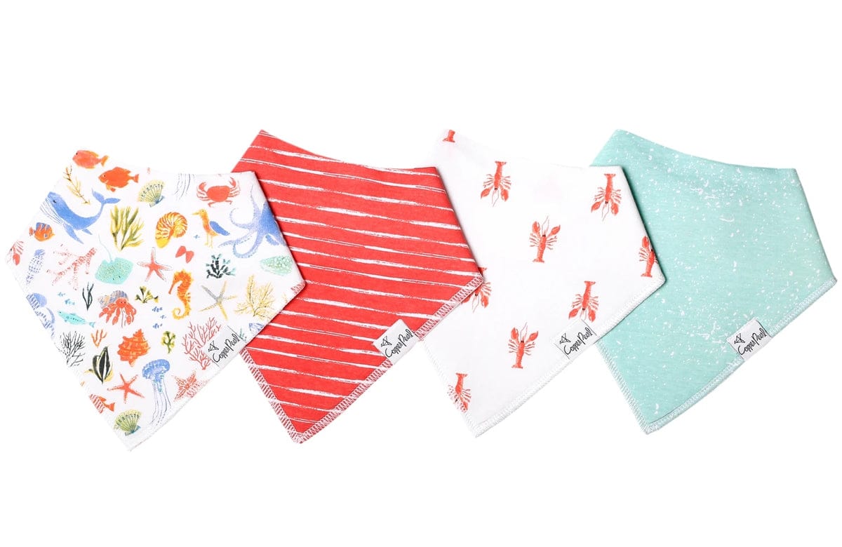 Copper Pearl Baby Bandana Bibs, 4 Pack - Nautical - X002GTD9HF