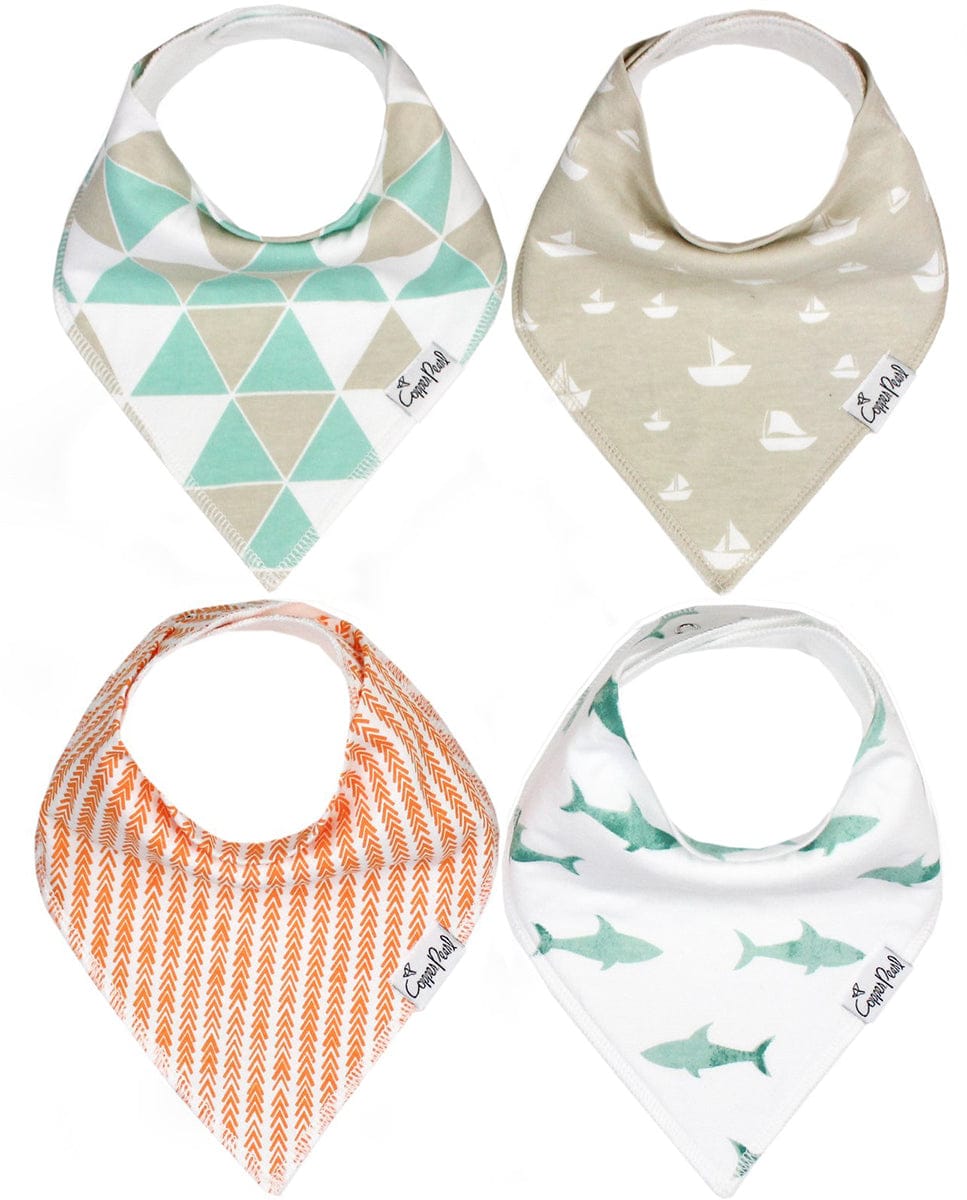 Copper Pearl Baby Bandana Bibs, 4 Pack - Pacific - X00144VDUX