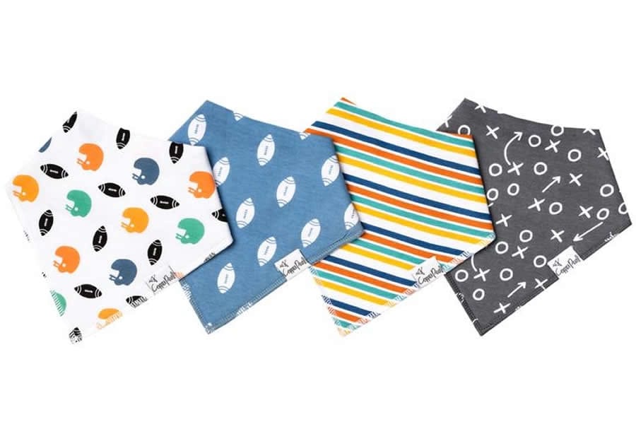 Copper Pearl Baby Bandana Bibs, 4 Pack - Quarterback - X001WM65FZ