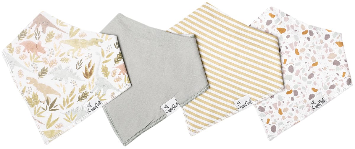 Copper Pearl Baby Bandana Bibs, 4 Pack - Rex - X002QSMGKR