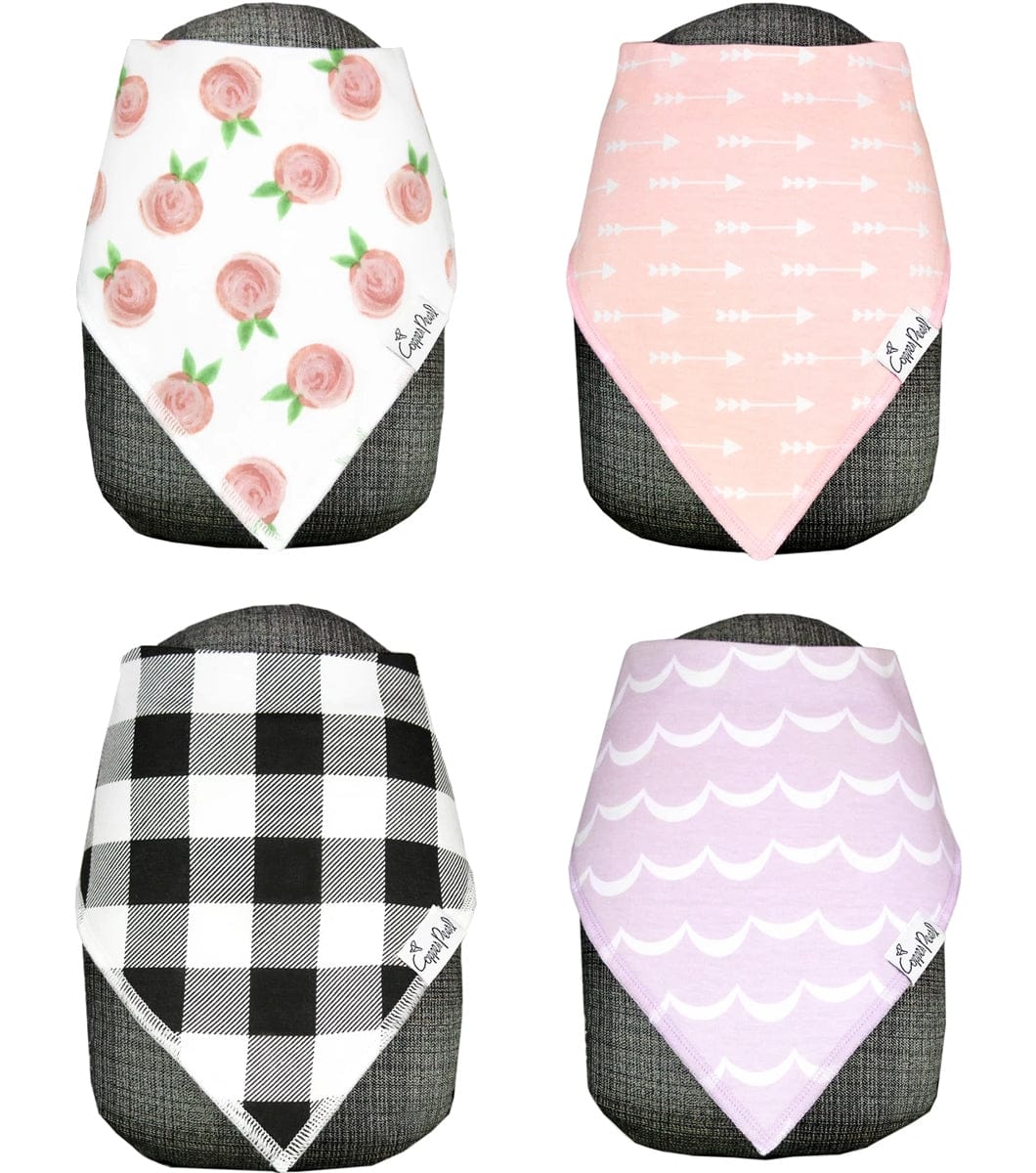 Copper Pearl Baby Bandana Bibs, 4 Pack - Rosie - X00144O2JR