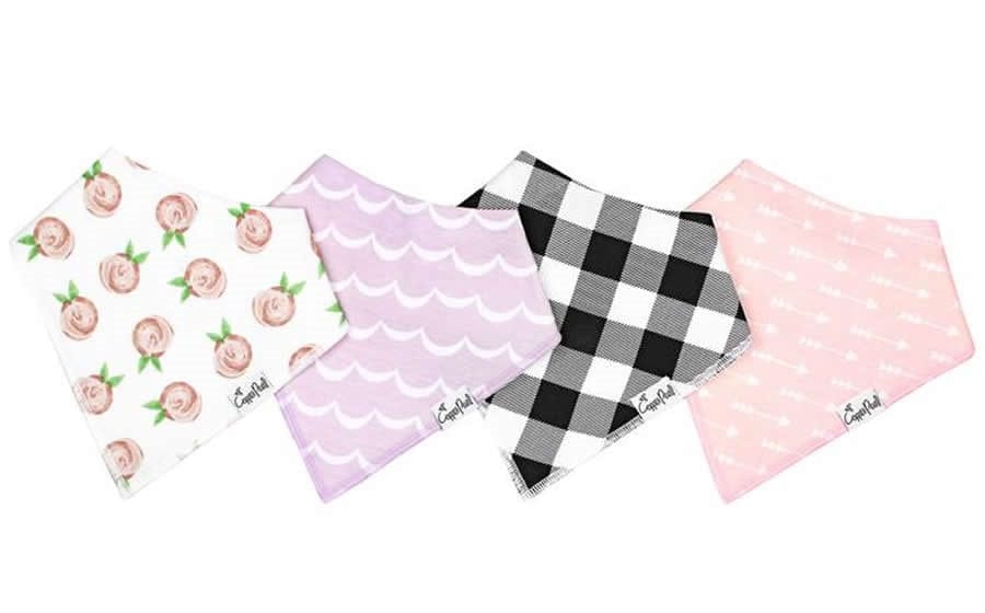 Copper Pearl Baby Bandana Bibs, 4 Pack - Rosie - X00144O2JR