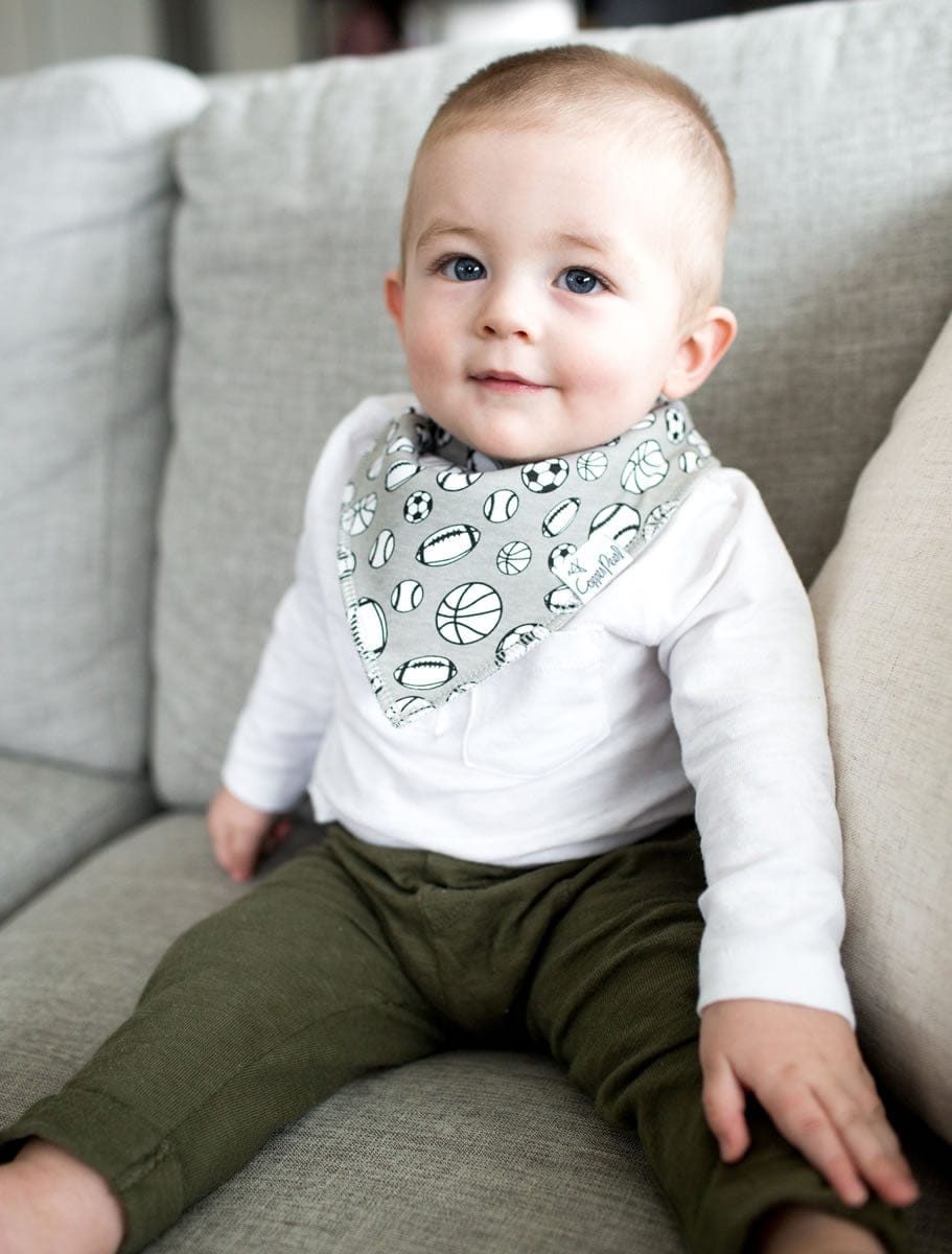 Copper Pearl Baby Bandana Bibs, 4 Pack - Varsity - X001VBBR6T