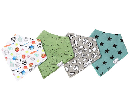 Copper Pearl Baby Bandana Bibs, 4 Pack - Varsity - X001VBBR6T