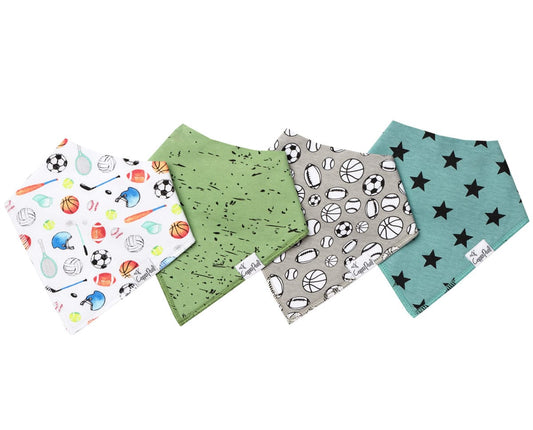 Copper Pearl Baby Bandana Bibs, 4 Pack - Varsity - X001VBBR6T