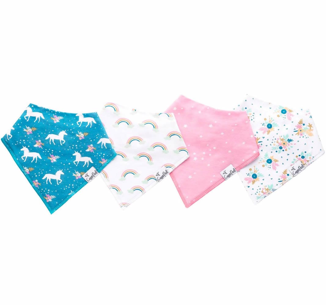 Copper Pearl Baby Bandana Bibs, 4 Pack - Whimsy - X001F2T0XB