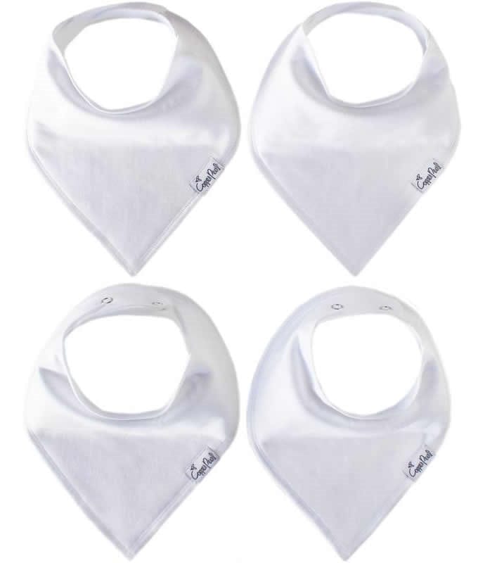 Copper Pearl Baby Bandana Bibs, 4 Pack - White - X000ZQOHZT