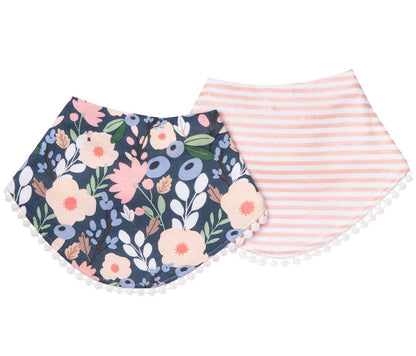 Copper Pearl Fashion Trimmed Bibs, 2 Pack - Audrey - X001U8UP6V