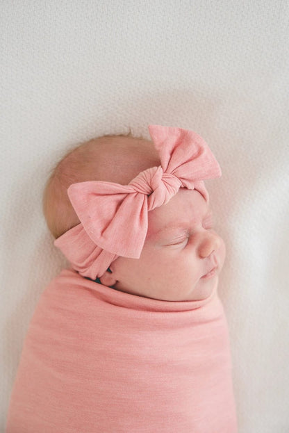 Copper Pearl Knit Headband Bow - Darling - X0026N3SBN