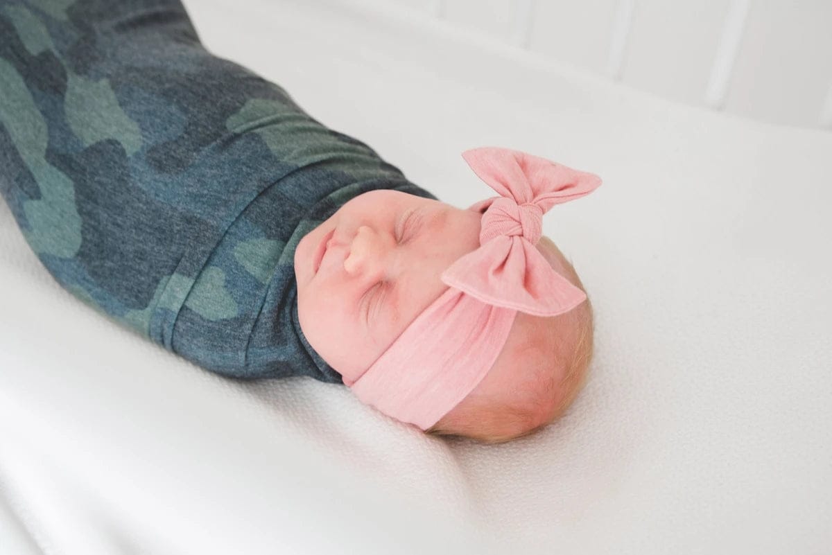 Copper Pearl Knit Headband Bow - Darling - X0026N3SBN