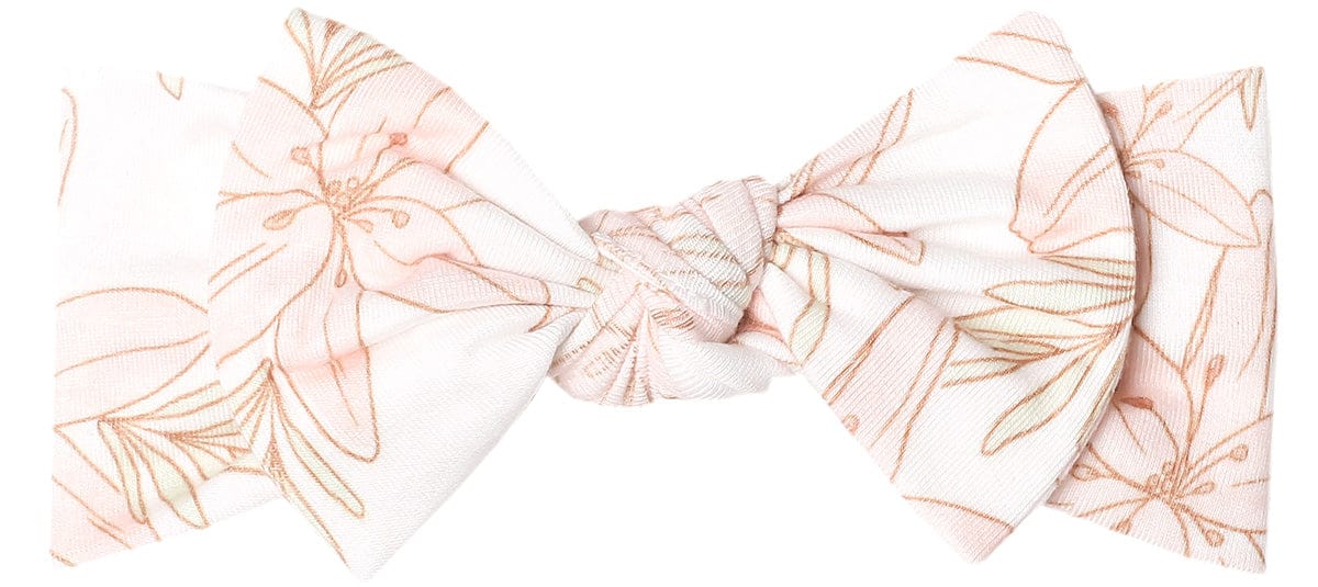 Copper Pearl Knit Headband Bow - Kiana - X002S95MS7