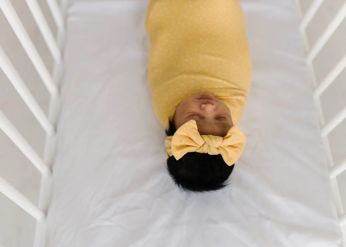 Copper Pearl Knit Headband Bow - Marigold - X002BFISRF