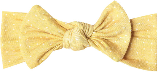 Copper Pearl Knit Headband Bow - Marigold - X002BFISRF