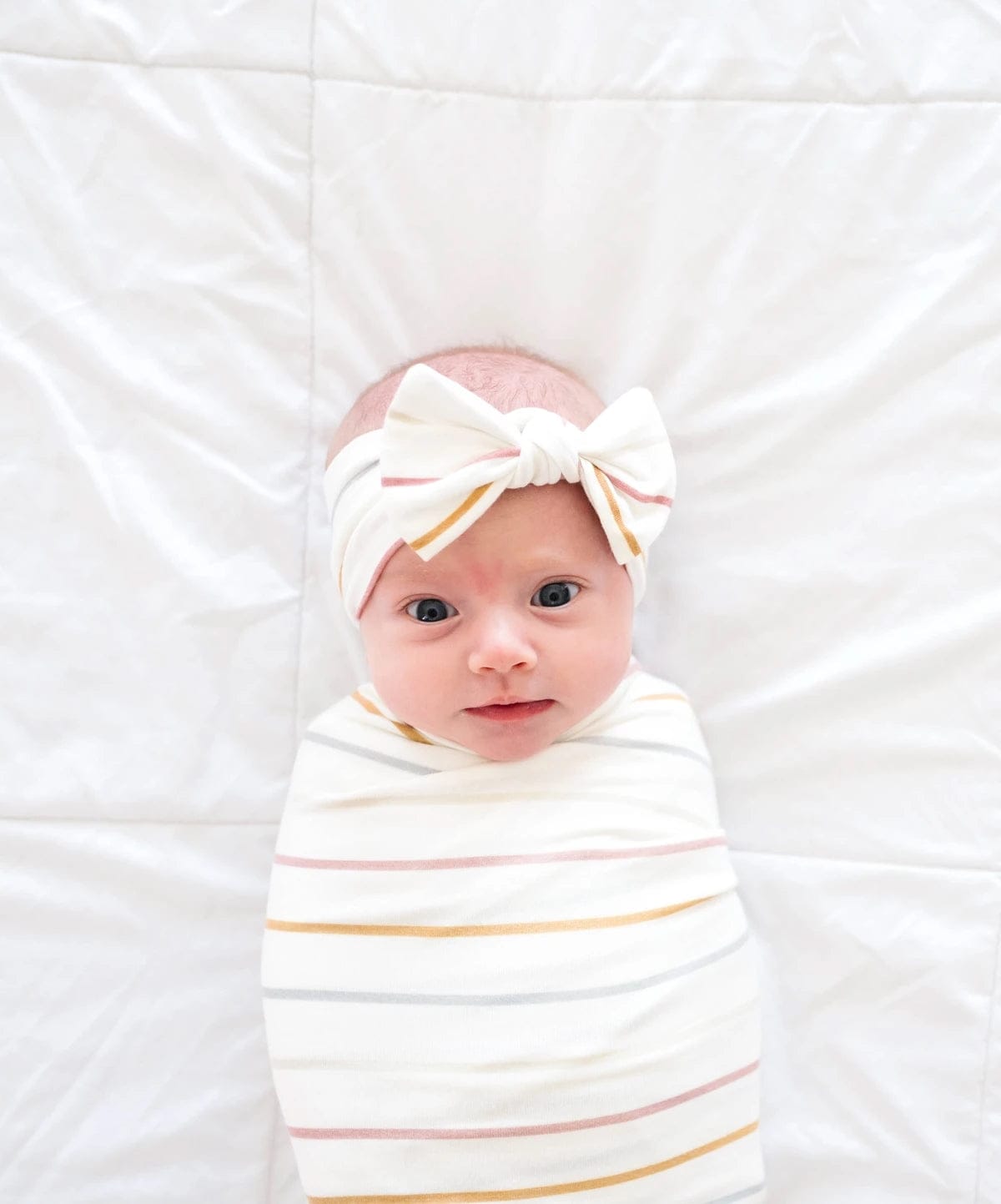 Copper Pearl Knit Headband Bow - Piper - X002FQEC9N