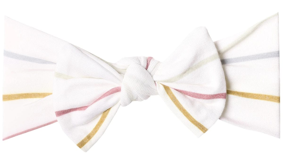 Copper Pearl Knit Headband Bow - Piper - X002FQEC9N