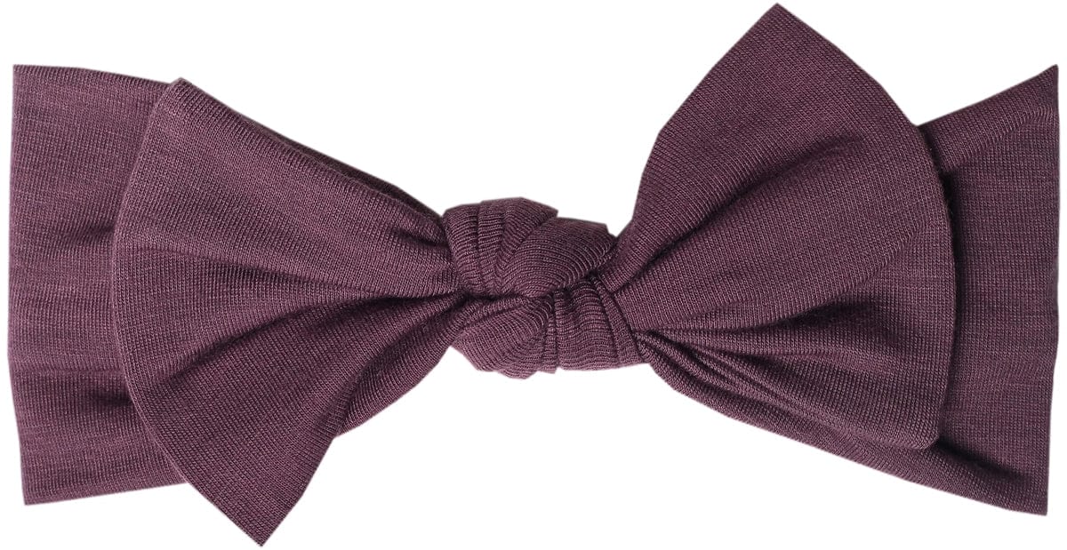 Copper Pearl Knit Headband Bow - Plum - X0026JR6TR