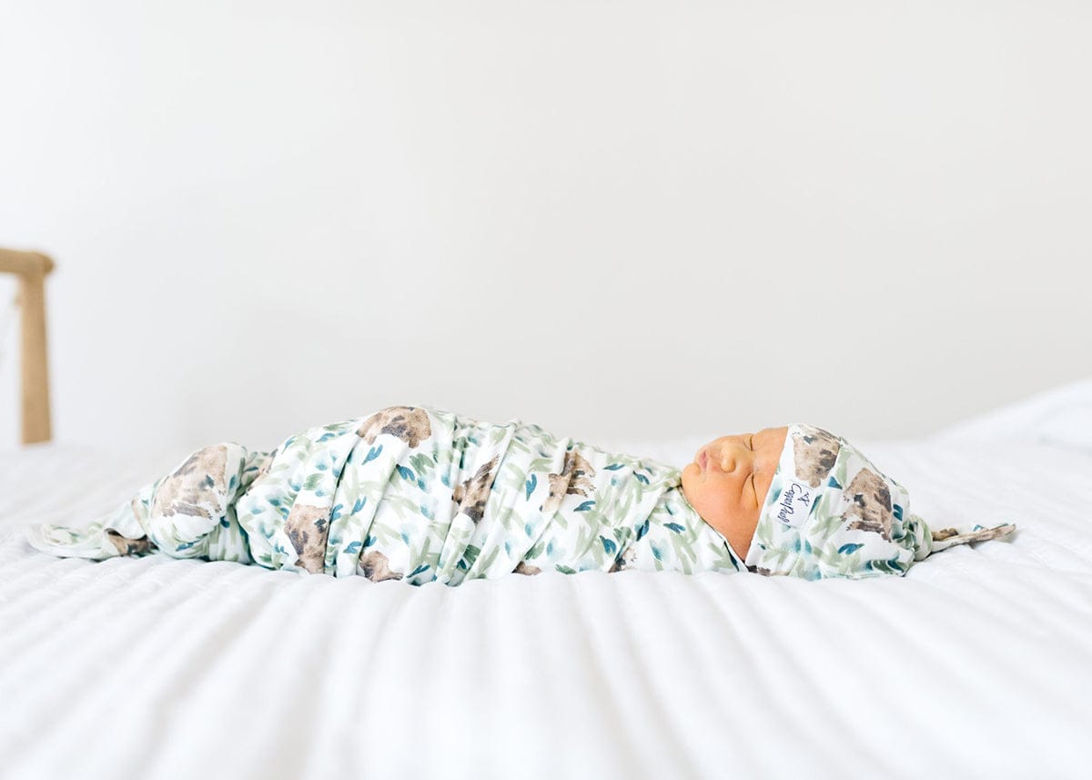 Copper Pearl Knit Swaddle Blanket - Bear by Jenna Rainey - X002BA7DZ3