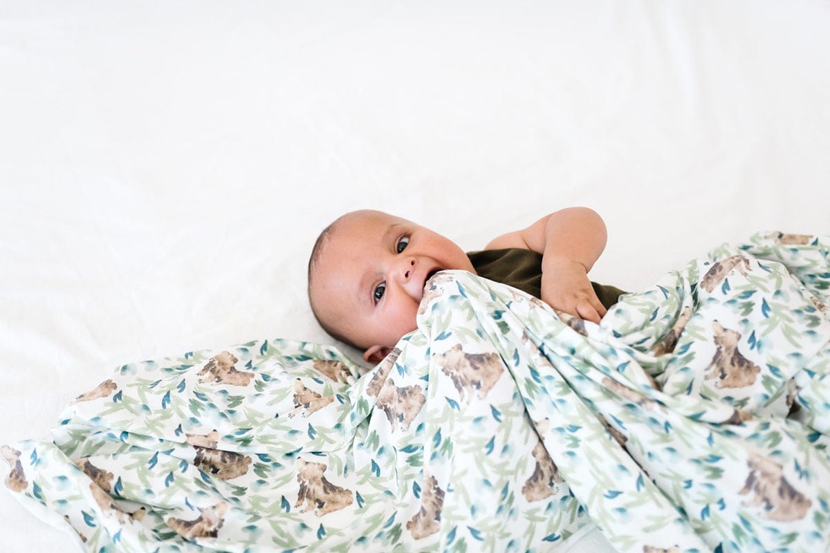 Copper Pearl Knit Swaddle Blanket - Bear by Jenna Rainey - X002BA7DZ3