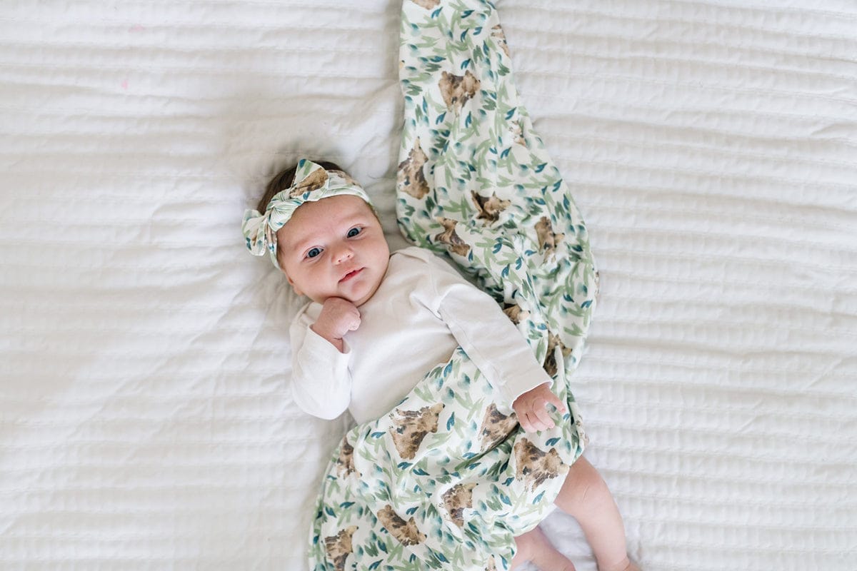 Copper Pearl Knit Swaddle Blanket - Bear by Jenna Rainey - X002BA7DZ3
