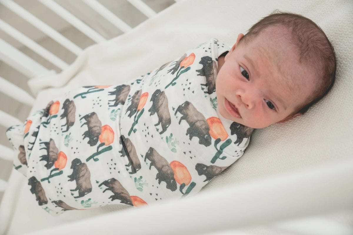 Copper Pearl Knit Swaddle Blanket - Bison - X0025HRHQH