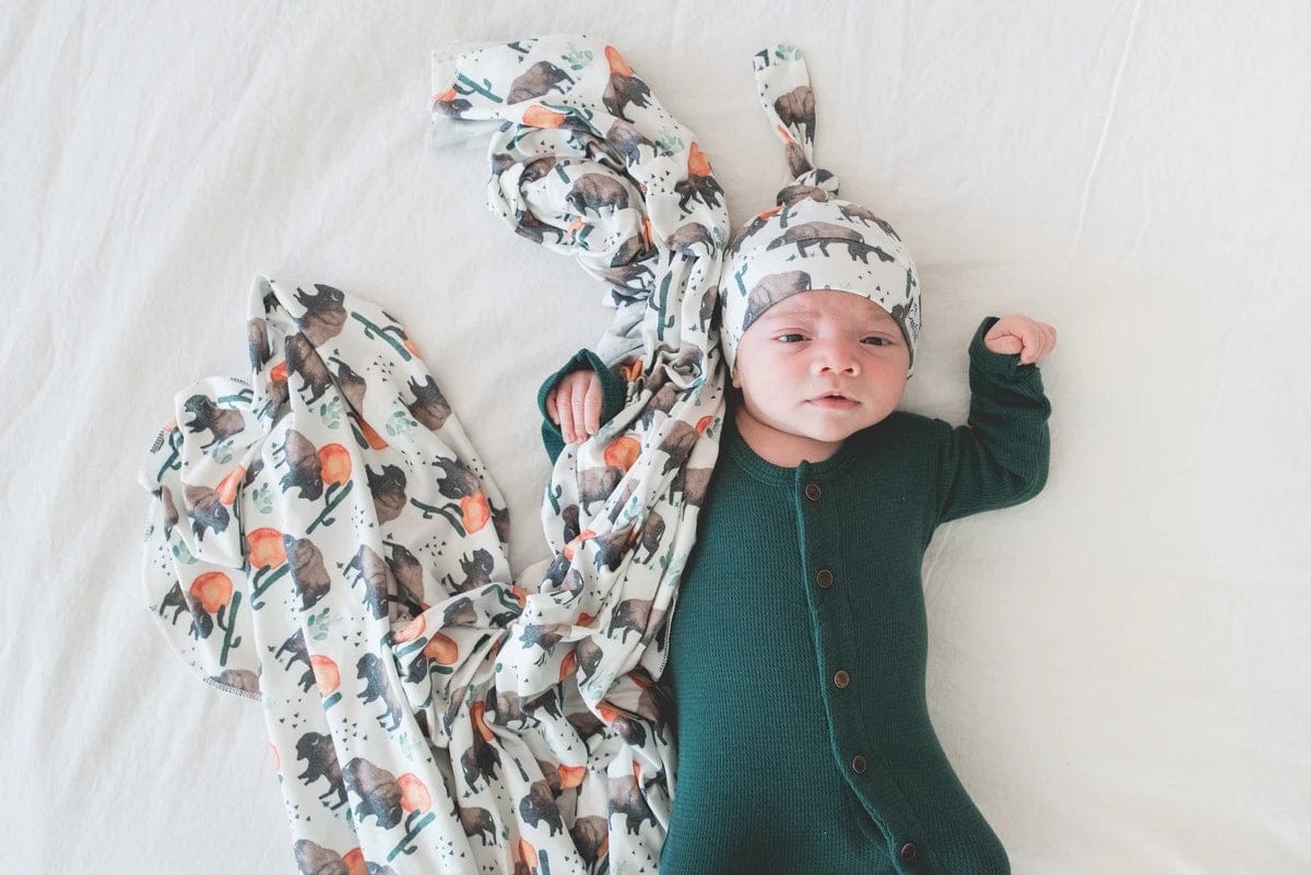 Copper Pearl Knit Swaddle Blanket - Bison - X0025HRHQH