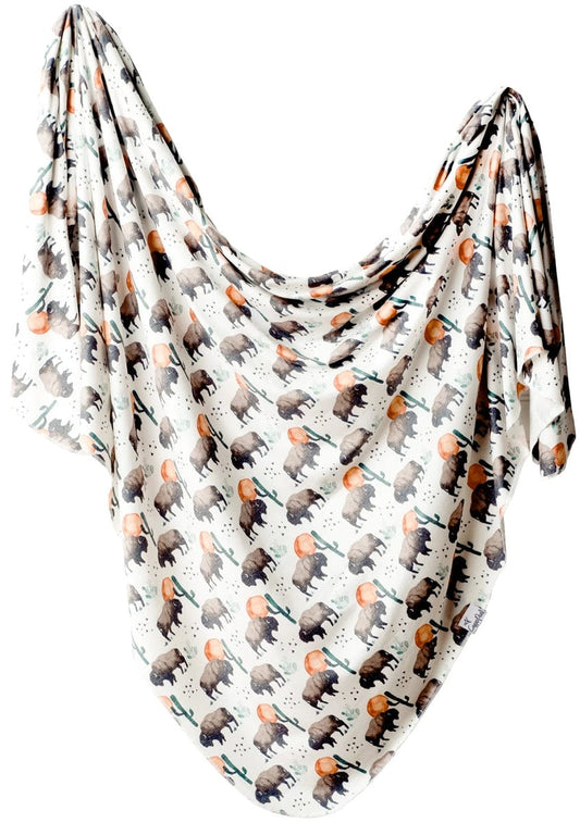 Copper Pearl Knit Swaddle Blanket - Bison - X0025HRHQH