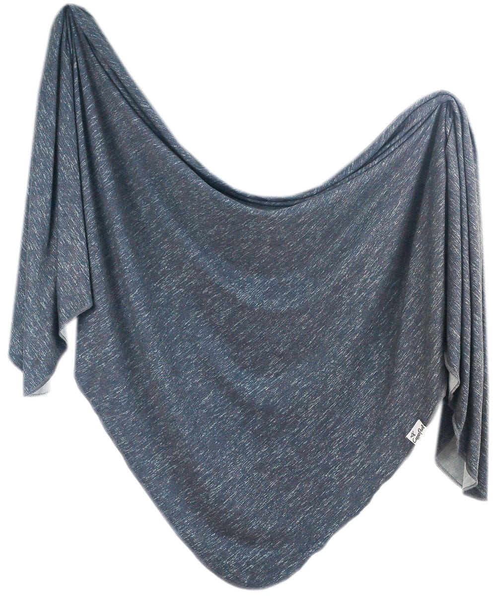 Copper Pearl Knit Swaddle Blanket - Denim - X002UOMEW7