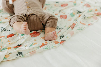 Copper Pearl Knit Swaddle Blanket - Farmstead - X003ZZIKGT