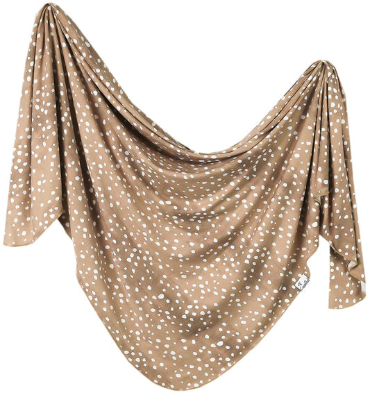Copper Pearl Knit Swaddle Blanket - Fawn