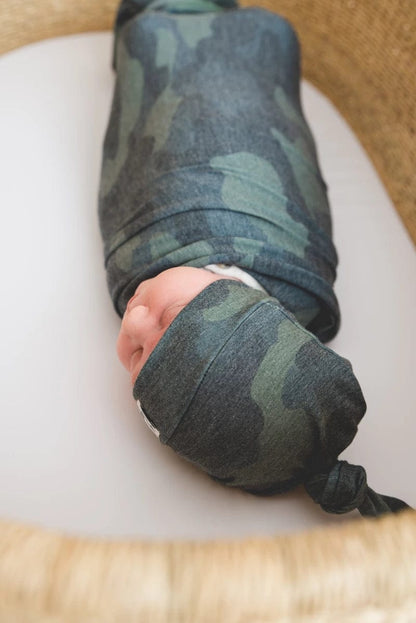 Copper Pearl Knit Swaddle Blanket - Hunter - X0022YEECN