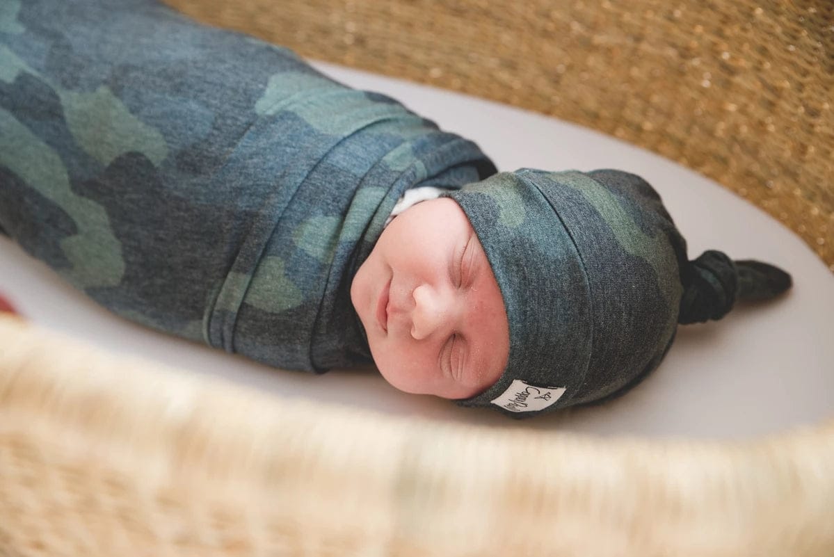 Copper Pearl Knit Swaddle Blanket - Hunter - X0022YEECN