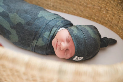Copper Pearl Knit Swaddle Blanket - Hunter - X0022YEECN