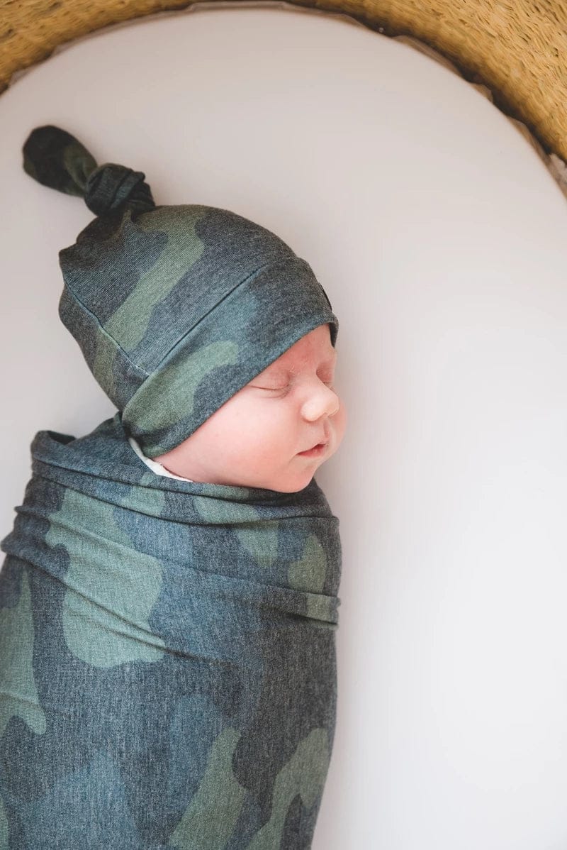Copper Pearl Knit Swaddle Blanket - Hunter - X0022YEECN