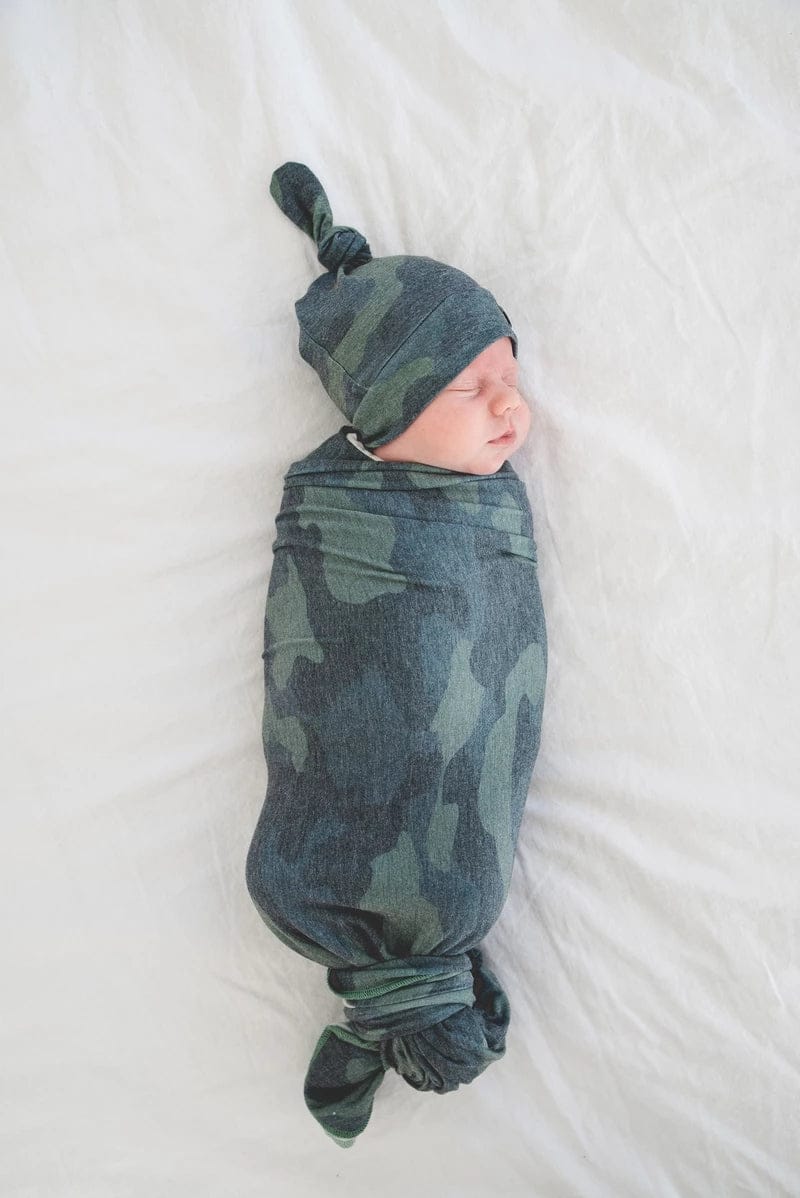 Copper Pearl Knit Swaddle Blanket - Hunter - X0022YEECN