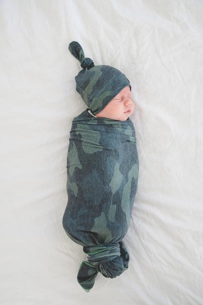 Copper Pearl Knit Swaddle Blanket - Hunter - X0022YEECN