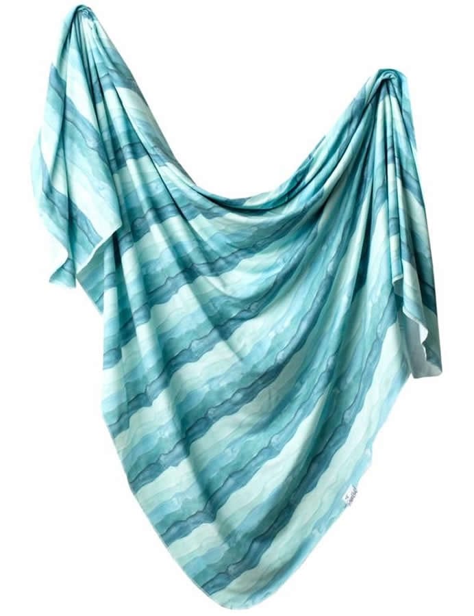 Copper Pearl Knit Swaddle Blanket - Waves