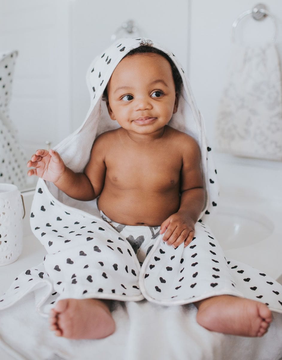 Copper Pearl Muslin Hooded Towel - Smitten - X0019DN8W