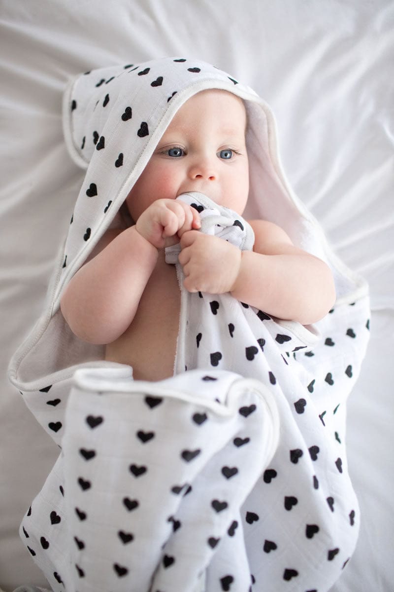 Copper Pearl Muslin Hooded Towel - Smitten - X0019DN8W