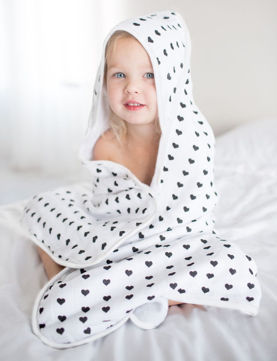 Copper Pearl Muslin Hooded Towel - Smitten - X0019DN8W