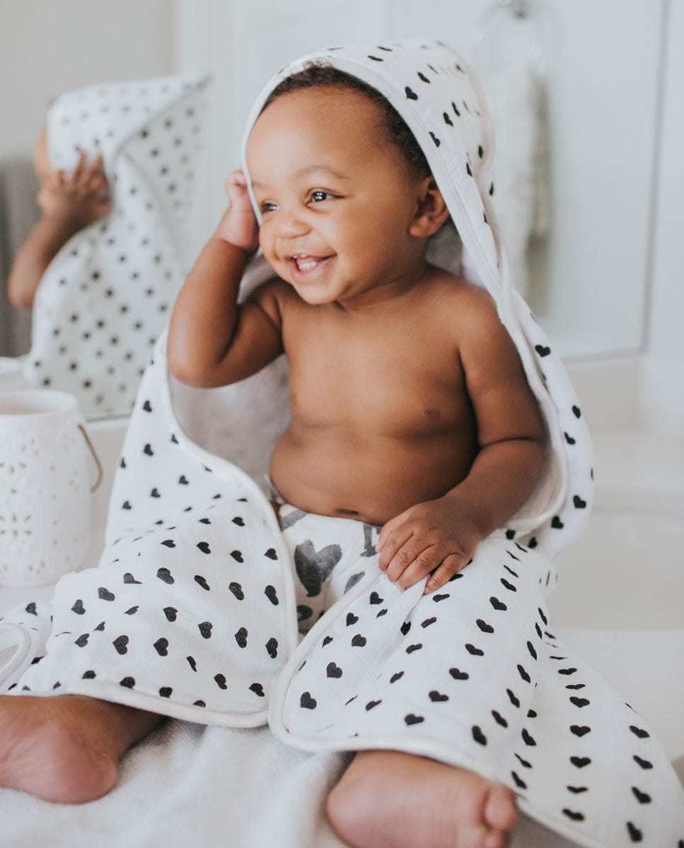 Copper Pearl Muslin Hooded Towel - Smitten - X0019DN8W