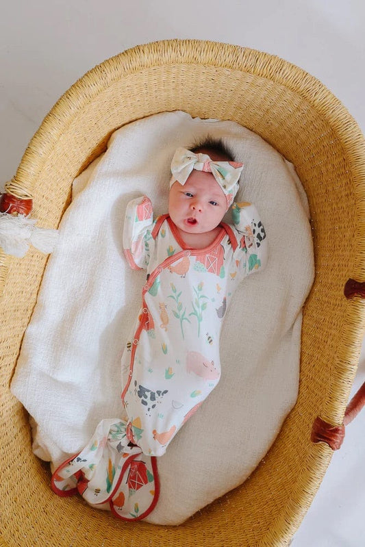 Copper Pearl Newborn Knotted Gown - Farmstead - X003ZZKCOH