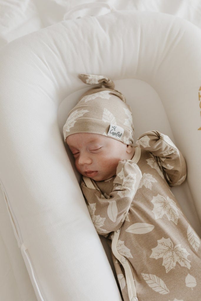 Copper Pearl Newborn Knotted Gown - Oak - X002UOSFOX