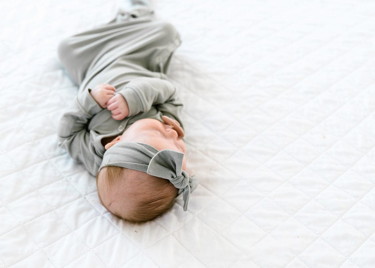 Copper Pearl Newborn Knotted Gown - Stone - X002GTBSC3
